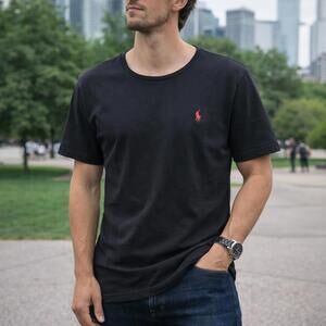 Polo Ralph Lauren Pony Logo T-Shirt Men’s Medium Black Crewneck